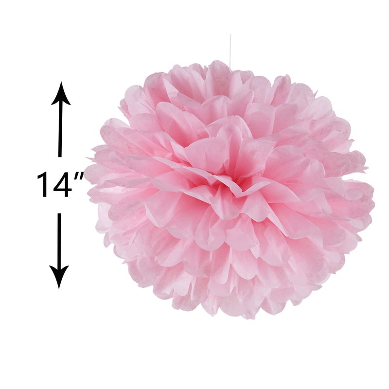 Adeer 14" Pink and Blue Tissue Pom Poms Kit DIY Decorative Paper Flowers for Baby Shower Boy or Girl Gender Reveal Party Wedding Backdrop Birthday Party Nursery Hanging Decorations, Pack of 10 - Image 2